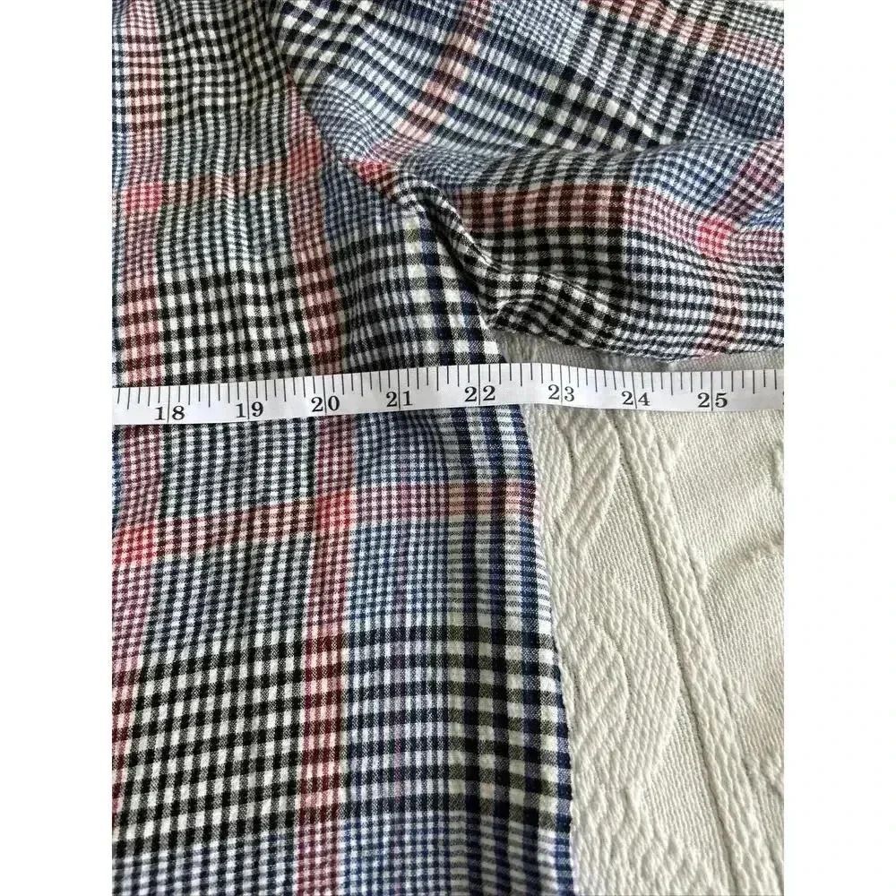 NWT J Jill Barley Relaxed Multi Blue Plaid Cotton Seersucker Boyfriend Blazer M - Picture 10 of 16